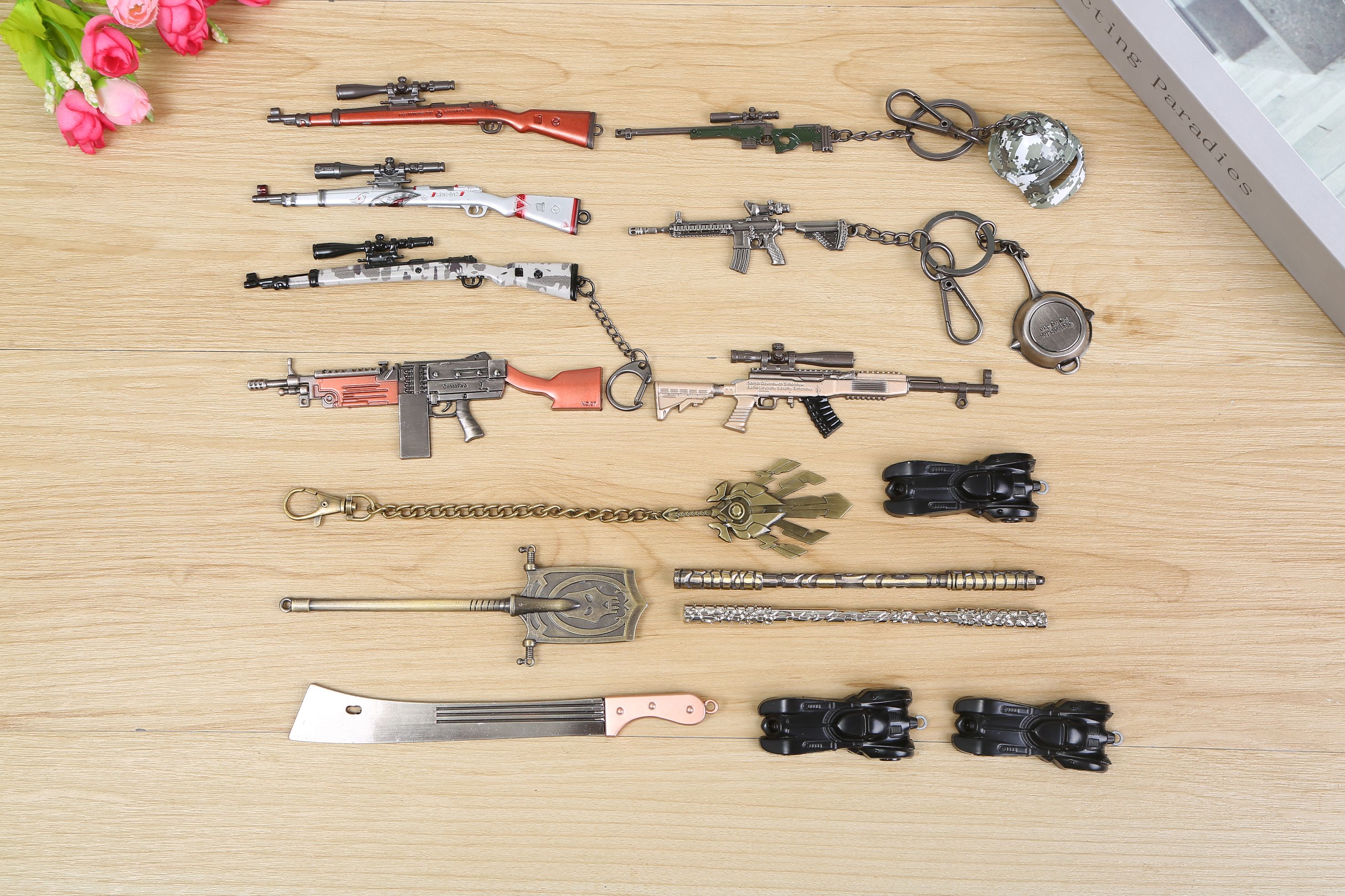 Jedi Survival eating Chicken series key chain helmet series 98K pen bag accessories new weapons thumbnail