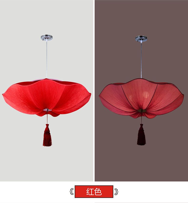 50 New Chinese-style fabric lotus leaf lanterns, lotus leaf lanterns, lotus wedding chandeliers, restaurant, tea house, corridor, hotel lanterns detail image 10