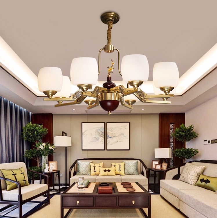 The new spring collection of the Chinese-style new Chinese-style Wood Forest, the J-M Hongyun Dongfang series 8-head chandelier