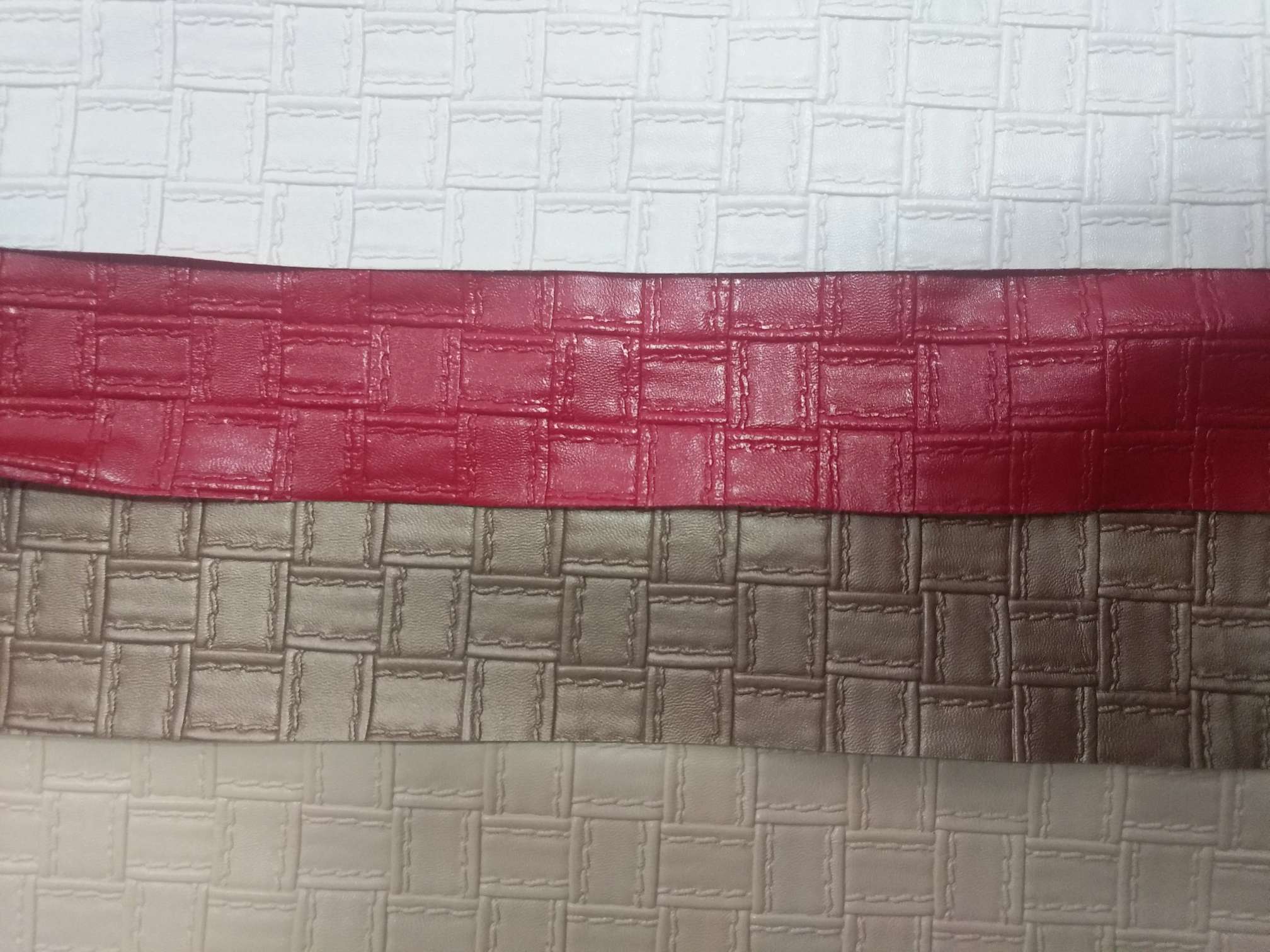 厂家直销热销，新款包装革PVC大编织古铜色详情2