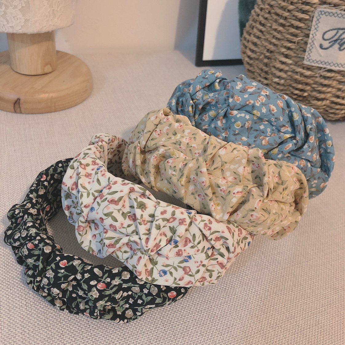 Chiffon little rose flower bow headband, a must-have and versatile accessory for piggy girls 6