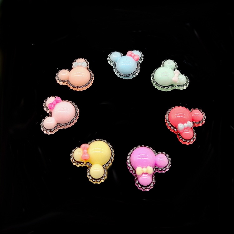 卡通透明奇奇头 diy手机美容儿童发夹头绳树脂配件 挂坠加工材料