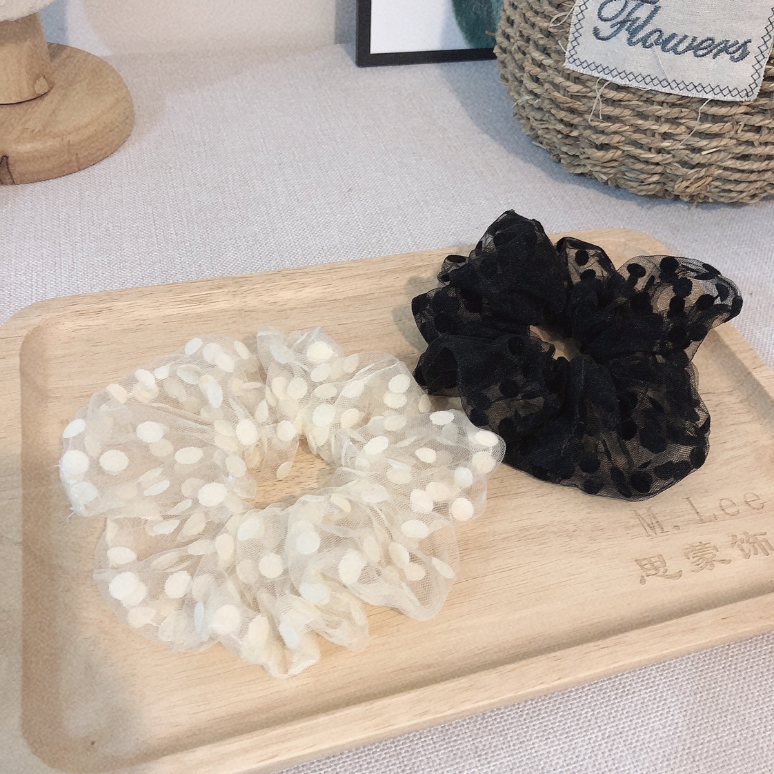 Polka dot mesh hair bands are a must-have and versatile accessory for piggy girls