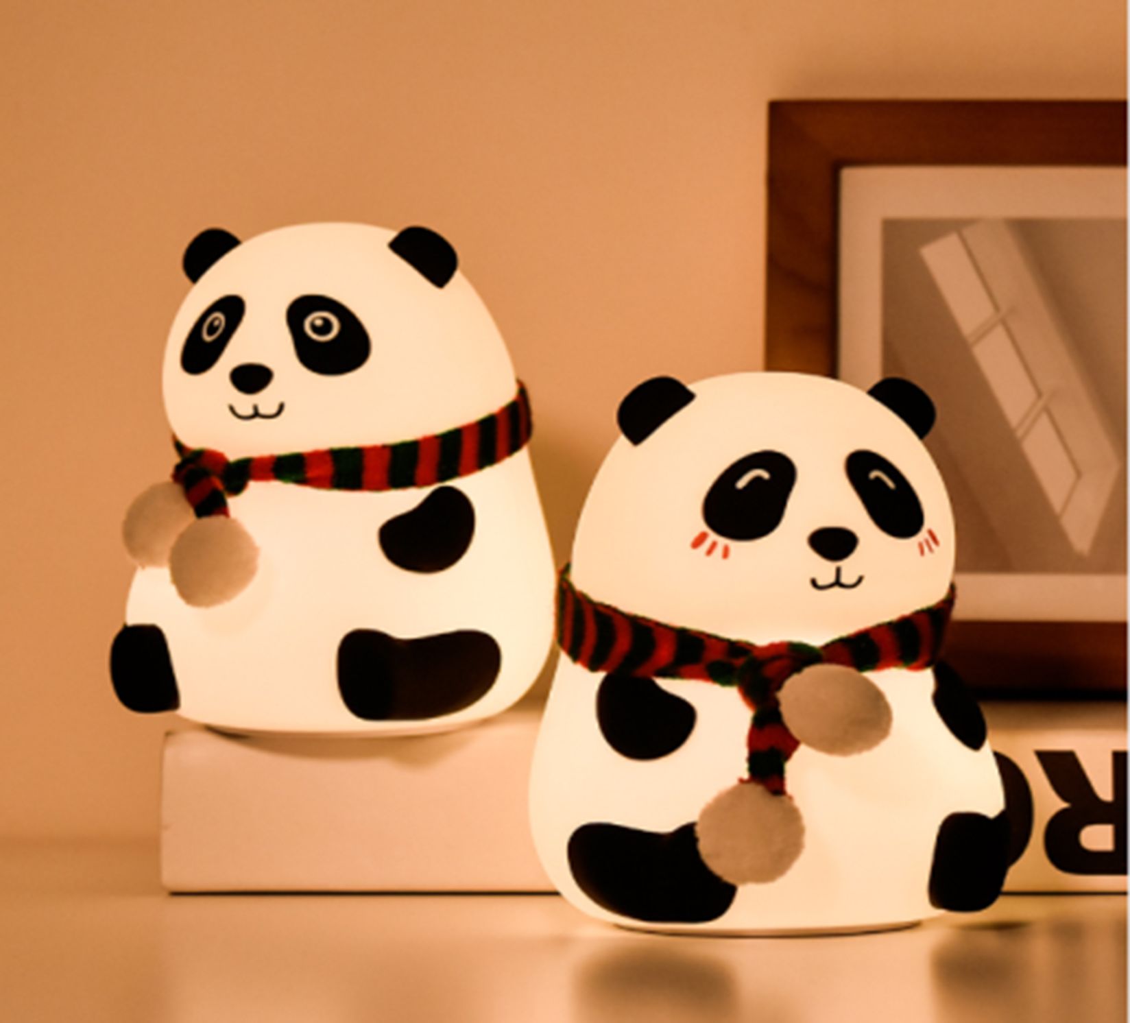 Yiwu Selection Panda silicone lamp squint eyes scarf lJC-142 #/18056