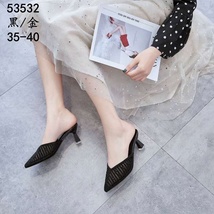 精品新款韩版潮流时尚女鞋高跟拖鞋