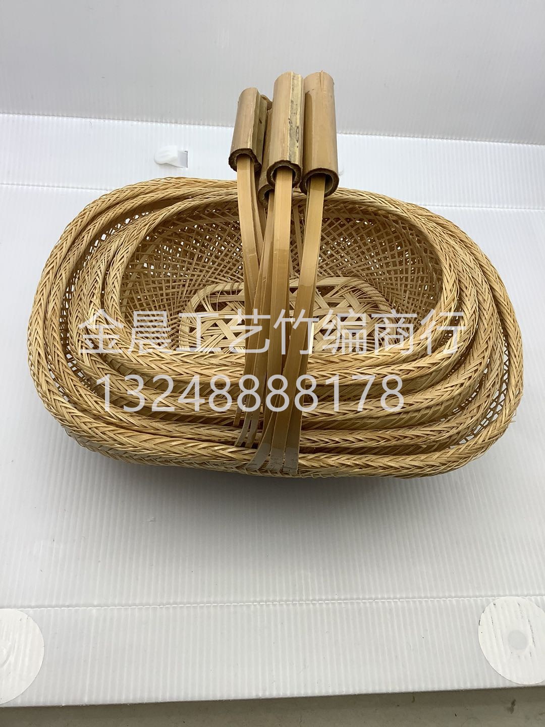 Bamboo woven basket cover three detail image 2
