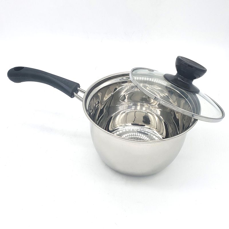 Factory direct sales of stainless steel milk POTS, household milk soup POTS, single-handle milk POTS Specification image