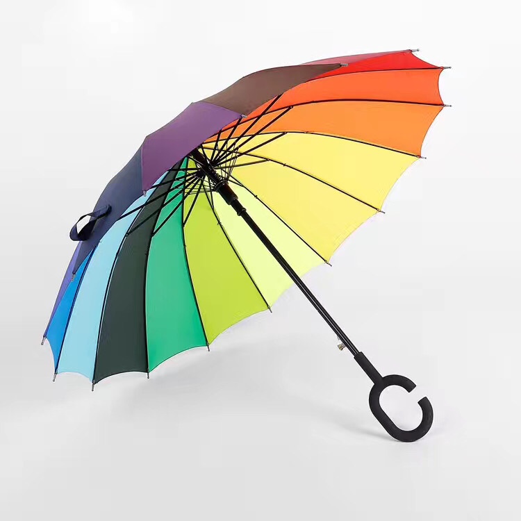 16K彩虹伞自动伞C柄