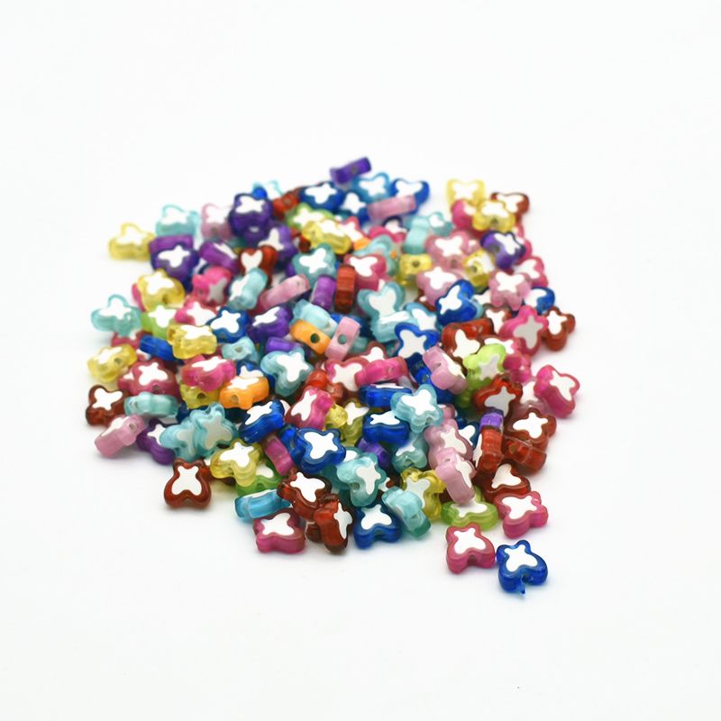 DIY children's handmade beaded material acrylic butterfly five-pointed star heart bead in pearl wholesale butterfly thumbnail