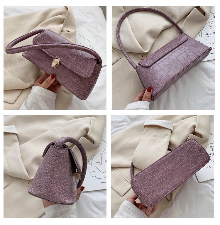 Domestic sales and export, custom-made summer popular small bags for women, 2020 new trendy and fashionable crocodile pattern small square bag, Korean style, versatile and high-quality underarm bag undefined