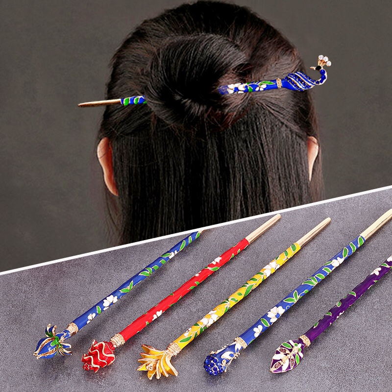 Vintage accessories with wooden hairpins. thumbnail