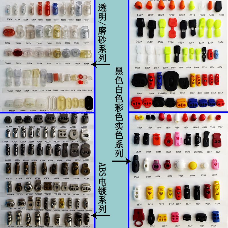 Spring buckle, garment accessory rope buckle, rope stop, hanging clock chuck, electroplated buckle, nylon buckle, button details Picture