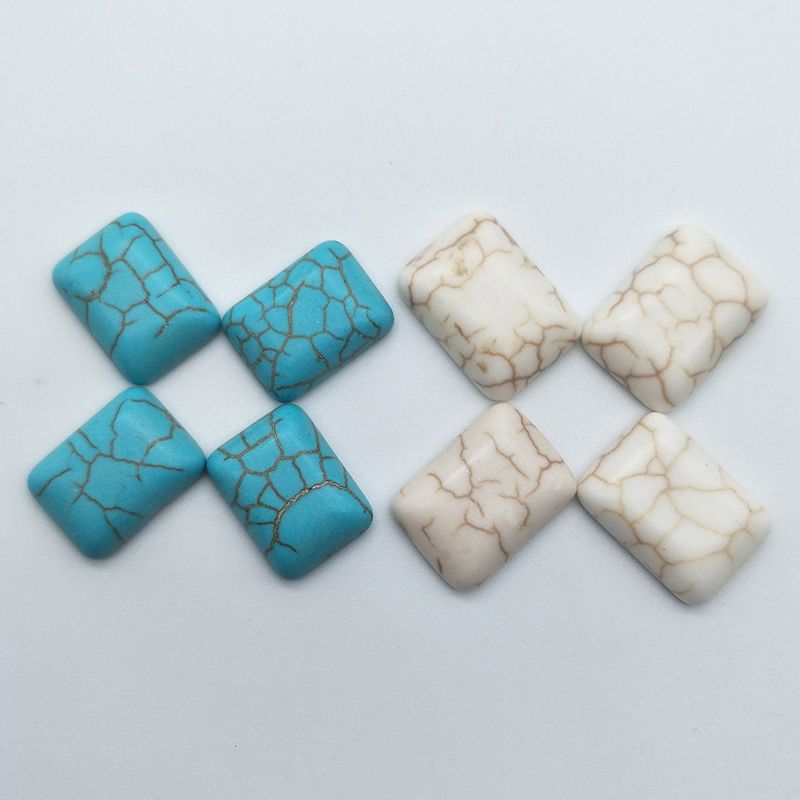 饰品配件合成绿松石蛋形水滴长方形平底戒面裸石镶嵌贴片可定做详情图9