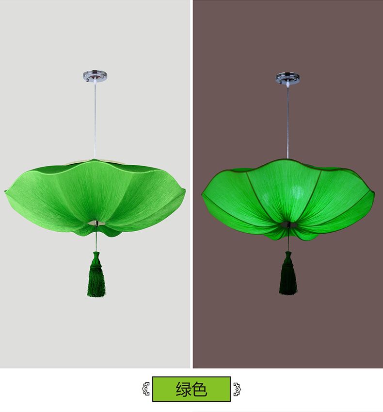 40新中式布艺荷叶灯 荷叶灯笼莲花婚庆吊灯餐厅茶楼过道酒店灯笼详情图11
