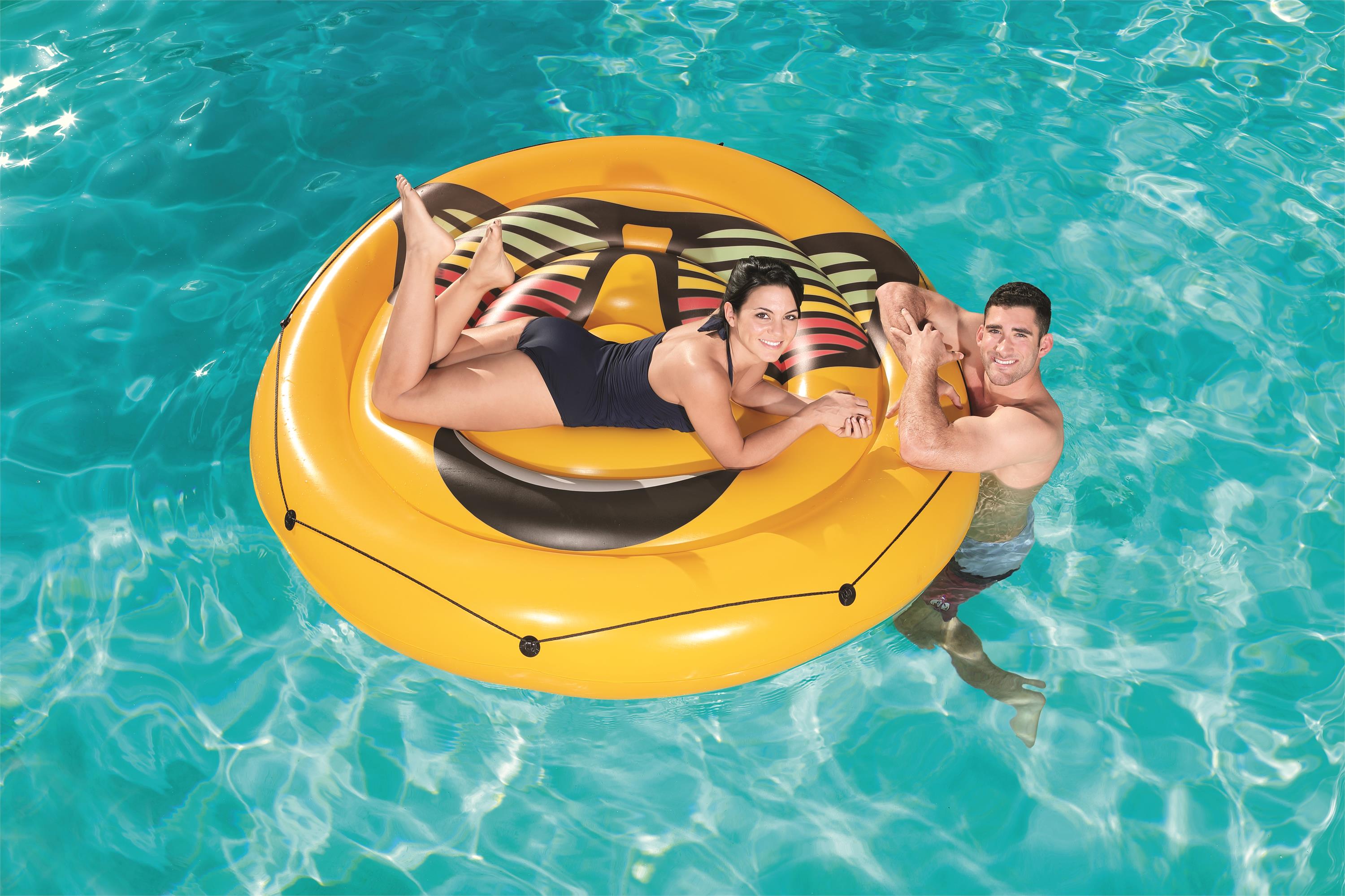 Bestway® Φ6'2"/Φ1.88m 表情包水上躺椅 笑脸浮岛