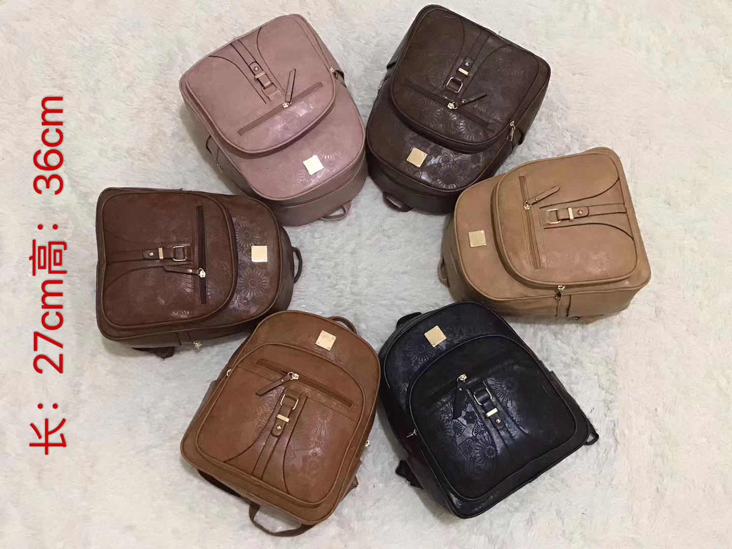 PU women's bags, leather backpacks in multiple colors, available in stock and custom-made