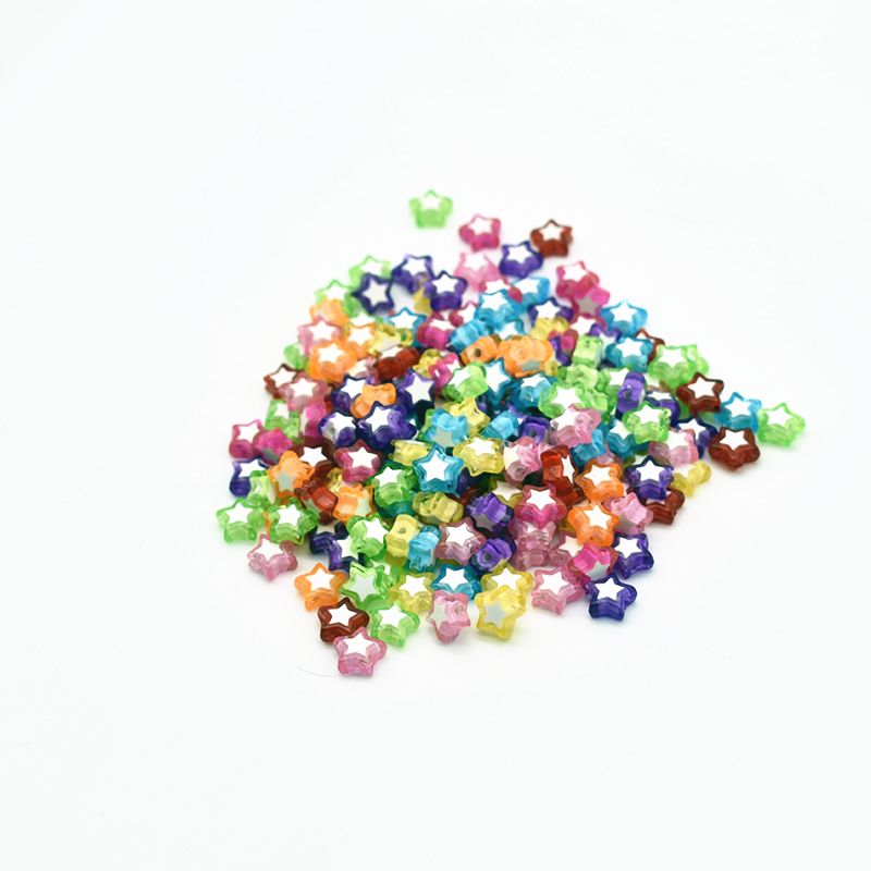 DIY children's handmade beaded materials acrylic butterfly five-pointed star heart beads wholesale five-pointed star beads