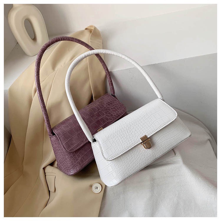 Domestic sales and export, custom-made summer popular small bags for women, 2020 new trendy and fashionable crocodile pattern small square bag, Korean style, versatile and high-quality underarm bag