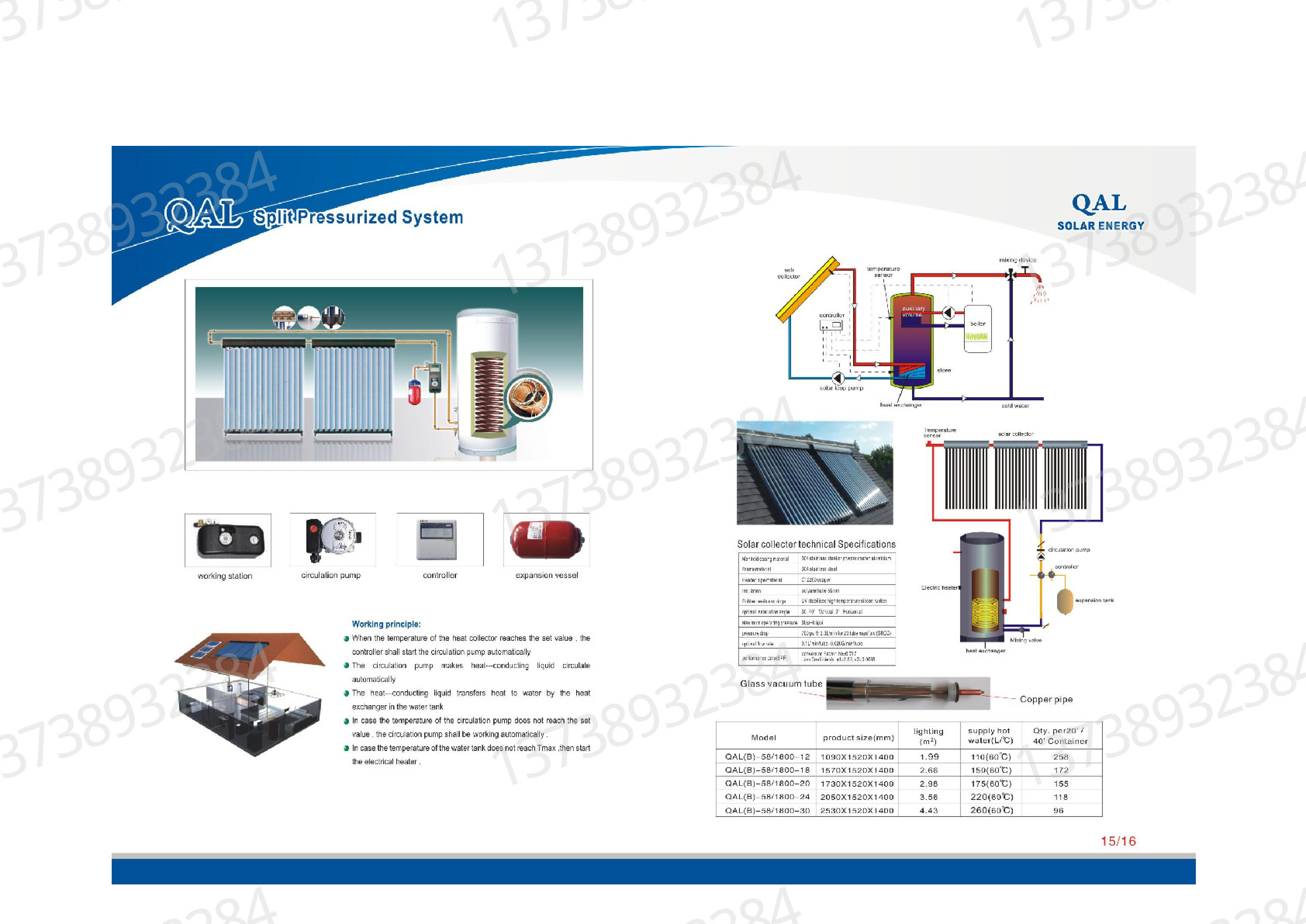 太阳能热水器solar water heater 18管非承压铝合金热水器180L详情图13