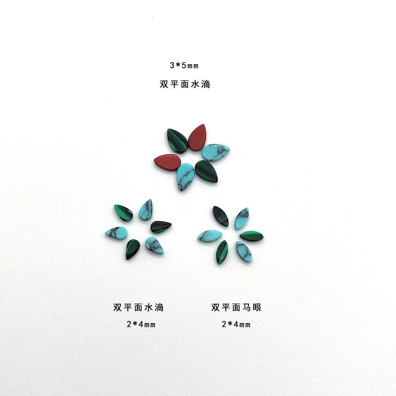 Cross-border hot-selling synthetic turquoise bare stone water drop ring face pendant with flat-bottomed jewelry accessory. Large quantity discount 1 Application Scenario