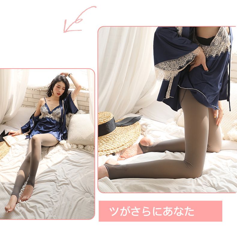 959加绒加厚踩脚连袜韩式宽松打底裤女外穿春夏季薄款黑色高腰裤详情图17