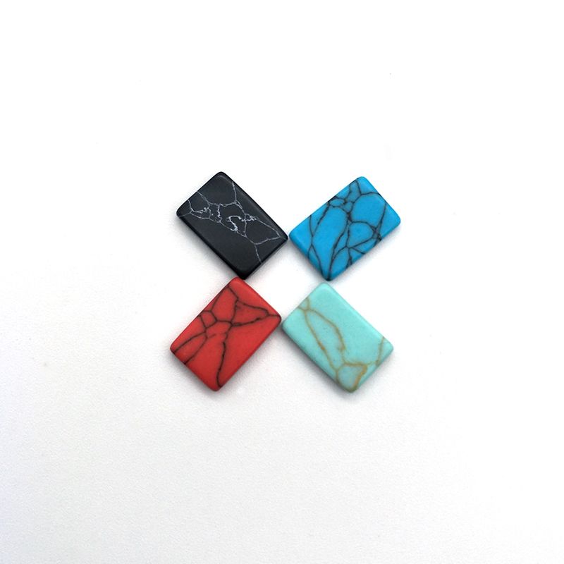 饰品配件合成绿松石蛋形水滴长方形平底戒面裸石镶嵌贴片可定做详情图7