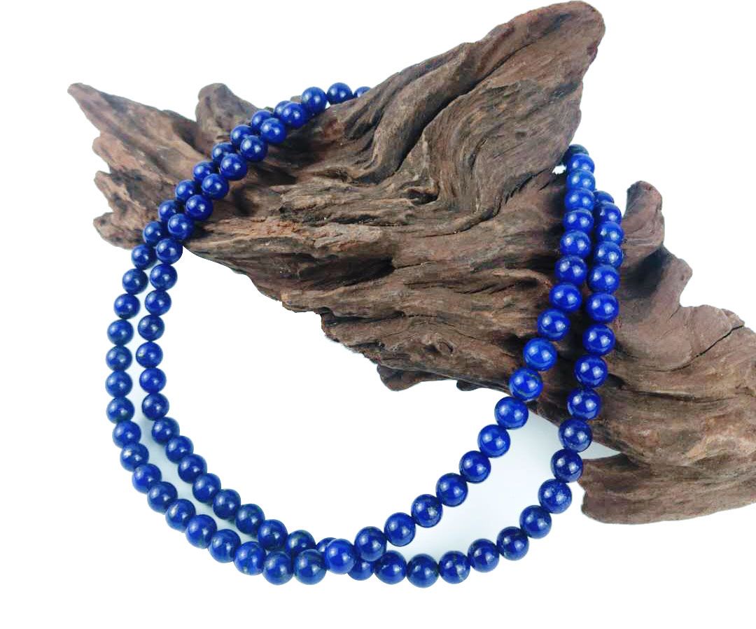 Jewelry accessories: 108 natural lapis lazuli round beads, Buddhist prayer beads necklace, four-loop bracelet, Buddhist seven-treasure factory direct sales