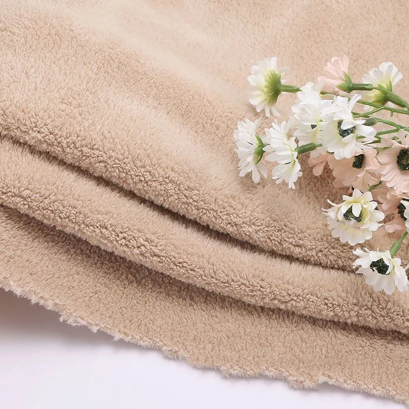 Custom-made water-absorbing coral velvet, all-polyester polyester fabric, dry hair hats, pajamas, home textiles, toys, shoe materials, plush fabric manufacturer detail image 1
