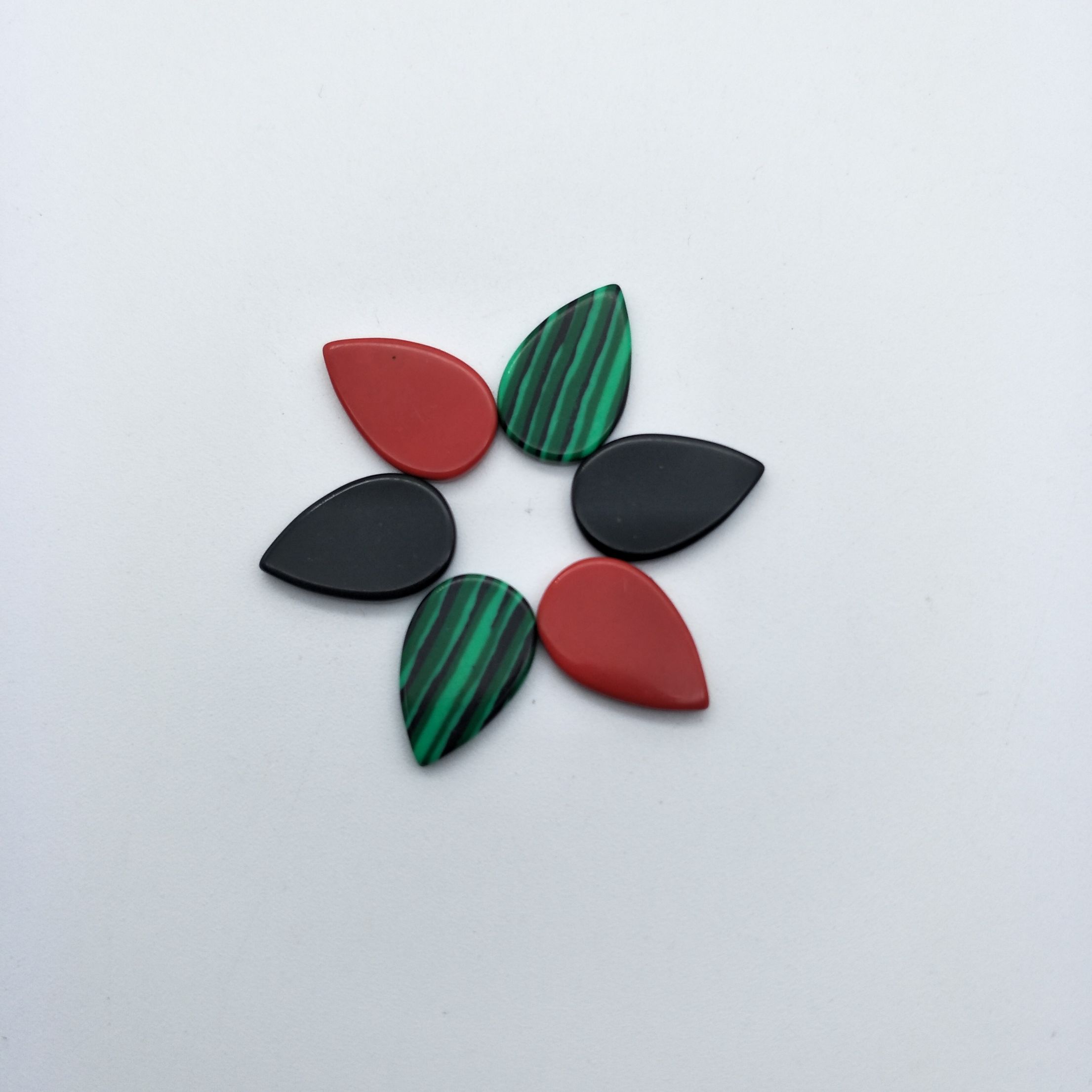 Cross-border hot-selling synthetic turquoise bare stone water drop ring face pendant with flat-bottomed jewelry accessory. Large quantity discount 1 details Picture