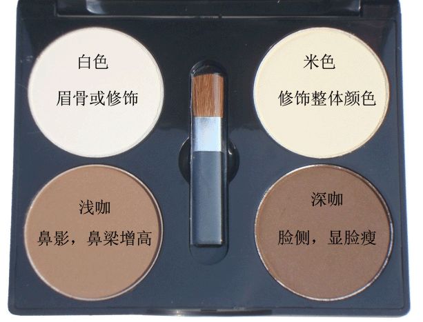 Domestic best-selling water-sensing makeup contouring tray, shadow powder, profile powder, nose shadow and highlighter powder compact detail image 2