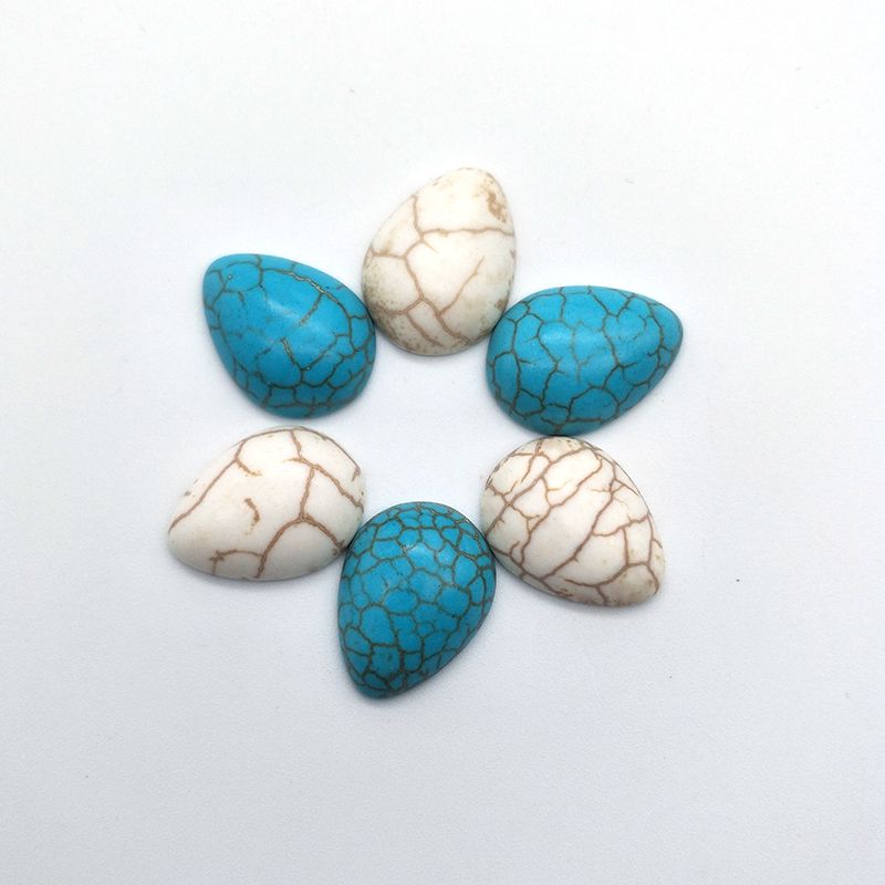 饰品配件合成绿松石蛋形水滴长方形平底戒面裸石镶嵌贴片可定做详情图11