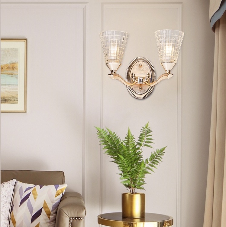 Mulin Sen's spring new product: California Starlight Zinc Alloy Glass Nordic Minimalist Double-head Wall Lamp