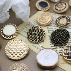 Small fragrance wind metal buttons Anna home the same style square coat buttons feel black dark eye coat sweater buttons