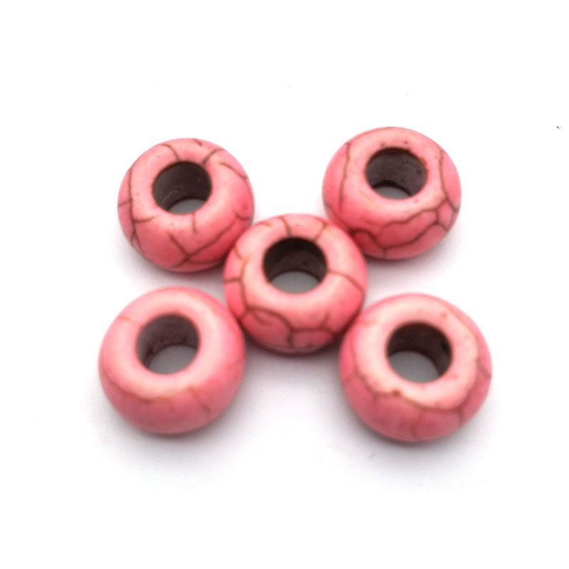 Jewelry accessories, synthetic turquoise large-hole beads, handcrafted loose beads, semi-finished products, beaded bracelets, bead matching, DIY cross-border detail image 9