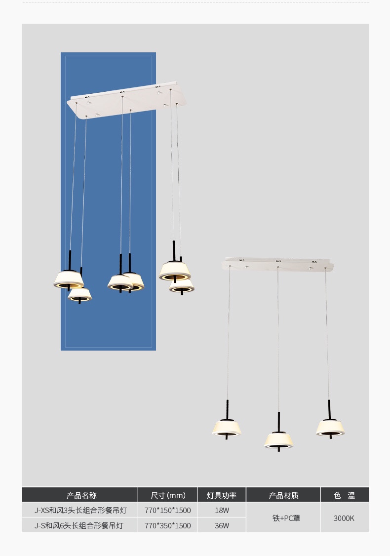 Linssen lighting novedades de primavera nordic minimalista & wind colección hierro forjado cubierta de pc mesa colgante 6 cabezas Application Scenario
