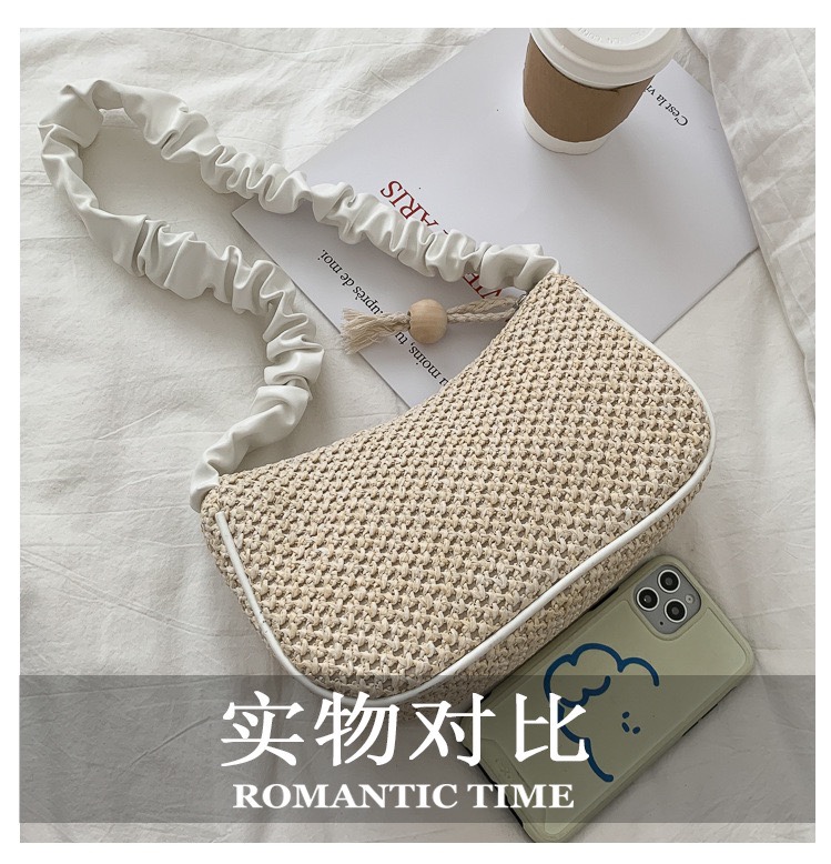 Domestic and foreign trade custom-made new small bags for women, 2020 summer new Korean style versatile single-shoulder bag, popular fashion broadband straw woven armpit bag undefined