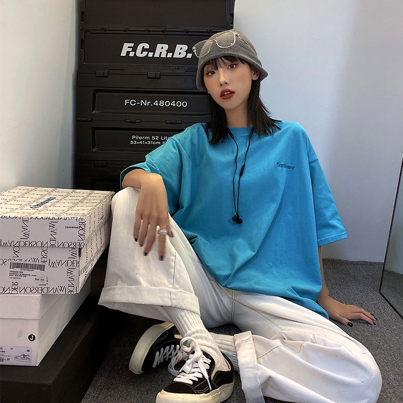 Korean version of a stylish loose short sleeve T-shirt thumbnail