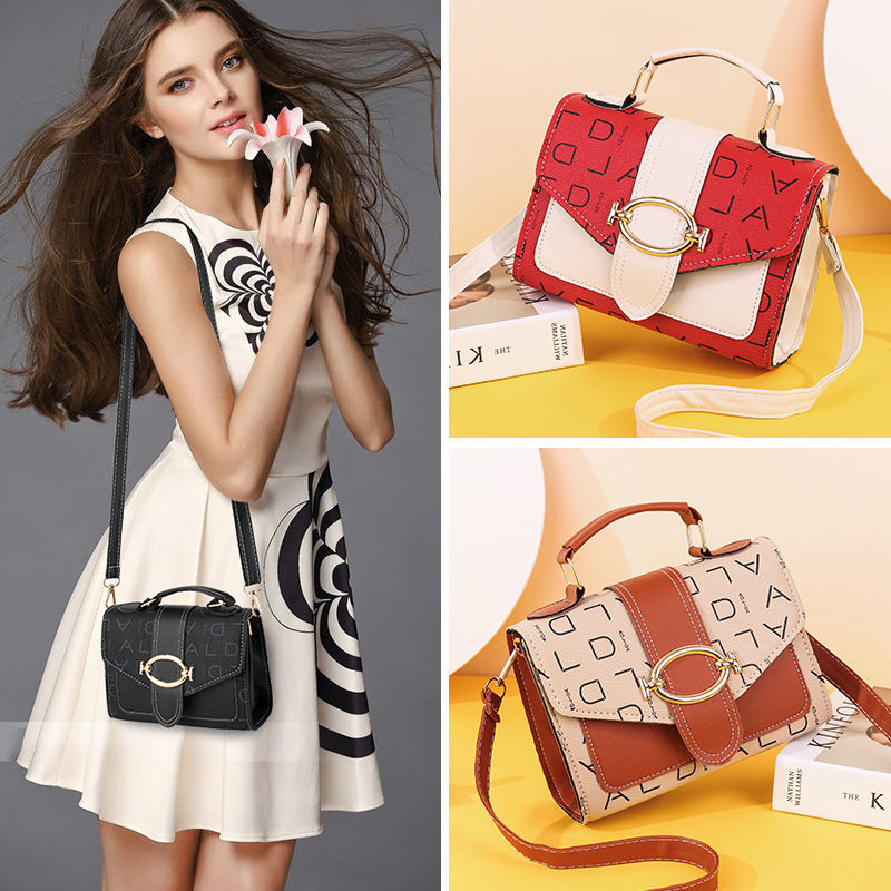 Handbag For lady 2020 New European and American retro color contrast small square bag versatile one-shoulder cross-body bag fashion handbag for lady bag thumbnail