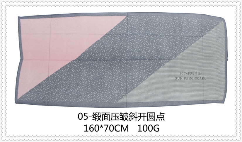 Satin print with slanted open dot crease full figure