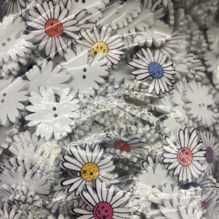 木头本色底印小熊卡通木片 儿童服装辅料 手套围巾辅料 现货白底实物图