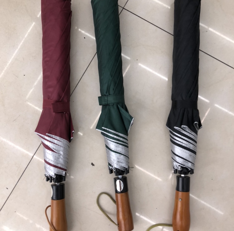 Two-fold silver rubber automatic umbrella