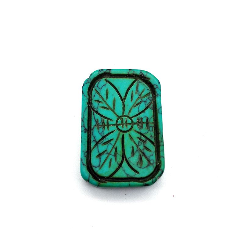 Clothing accessories, rectangular hand-carved flower bats, Mongolian elements, ethnic style semi-finished products, loose beads, customizable detail image 10
