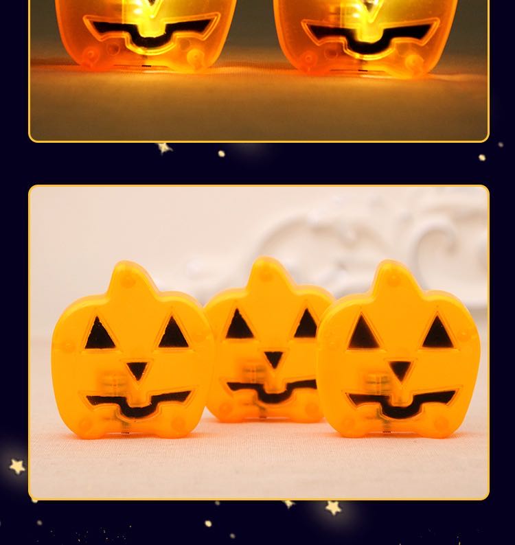 万圣节派对装饰led夜灯新款南瓜灯气氛南瓜摆件扁南瓜蜡烛灯详情6