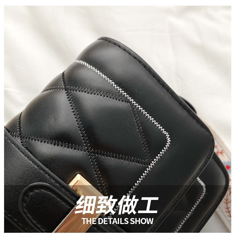 内销外贸定做现货2020新款韩版洋气宽肩带斜挎包包女时尚潮绣线百搭单肩女包小方包详情图10