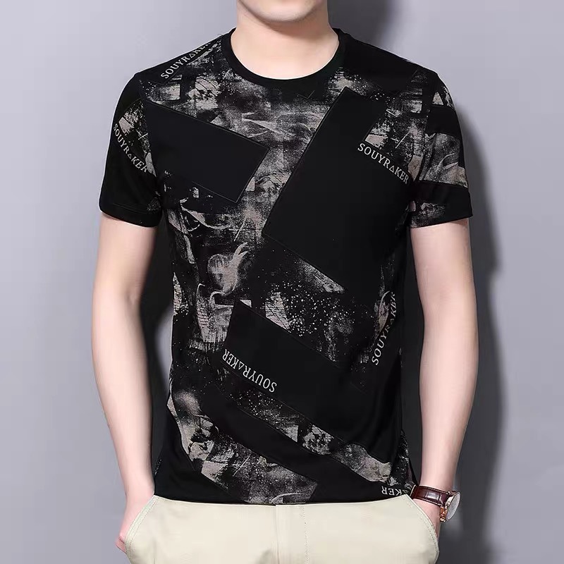 T-shirt A Pure cotton short-sleeved T-shirt for men, summer trend round neck half-sleeve, new Korean style loose and versatile T-shirt for men, men's top, Xinjiang pure cotton ins trendy brand casual summer trend top 4 Application Scenario