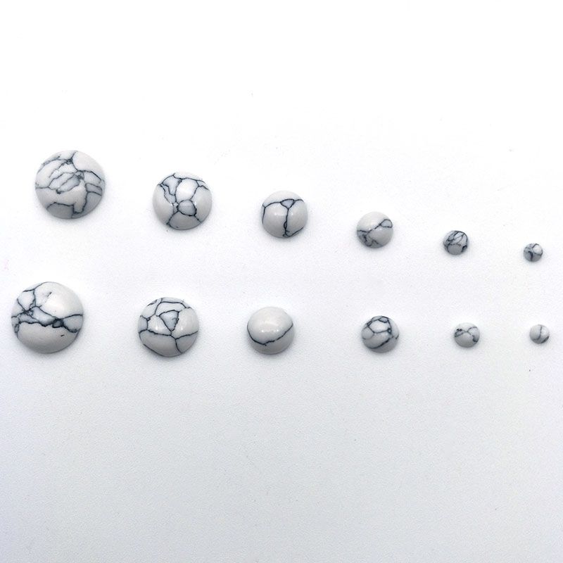 Jewelry accessories: Synthetic turquoise round ring face, double-plane, flat-bottomed, with loose beads and inlaid bare stones. Bulk purchase discount detail image 4