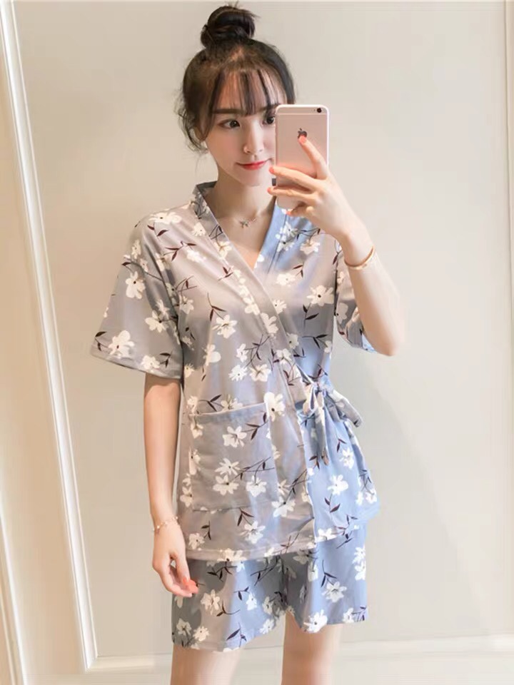 日式和服睡衣女春夏短袖韩版清新学生薄款夏季家居服两件套装夏天产品图