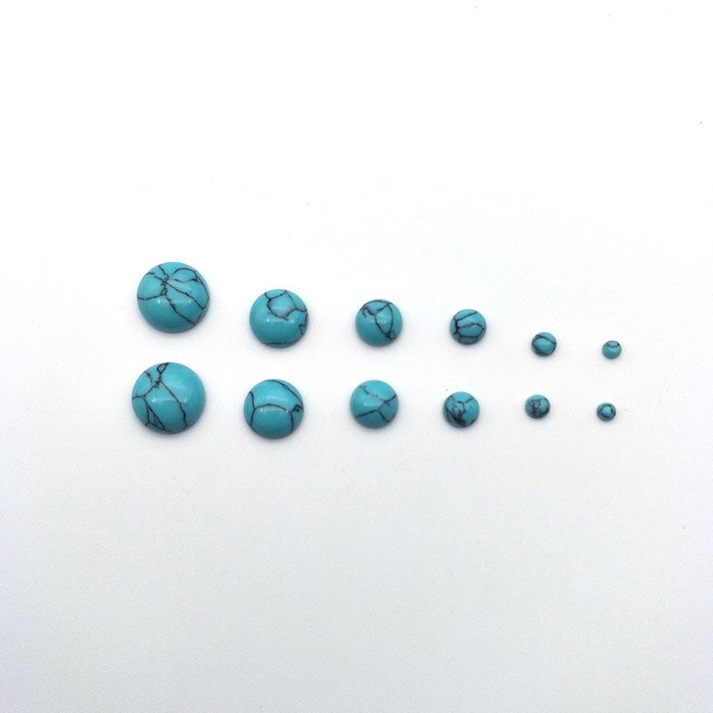 Jewelry accessories: Synthetic turquoise round ring face, double-plane, flat-bottomed, with loose beads and inlaid bare stones. Bulk purchase discount detail image 6