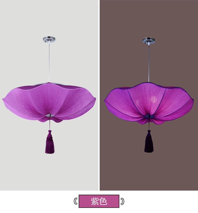50 New Chinese-style fabric lotus leaf lanterns, lotus leaf lanterns, lotus wedding chandeliers, restaurant, tea house, corridor, hotel lanterns detail image 12