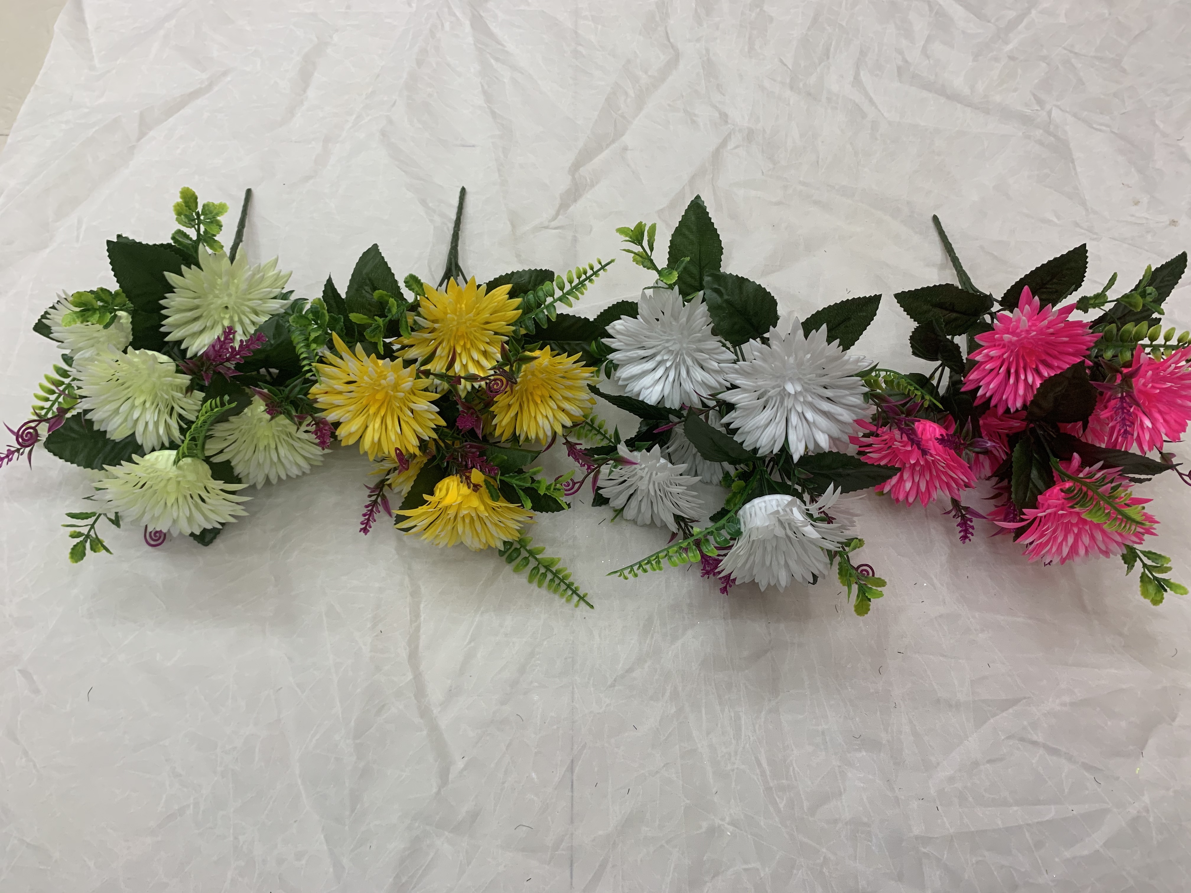 Seven small chrysanthemums undefined